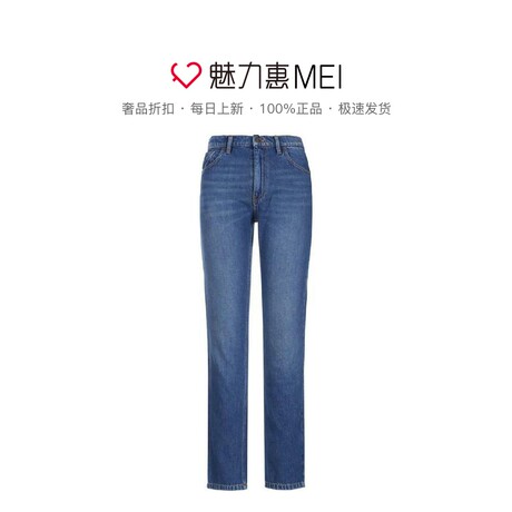 预售 KENZO/高田贤三 深蓝色纯棉时尚直筒女士秋冬牛仔裤商品大图