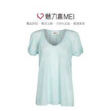 预售 Ports/宝姿 清新蓝V领短袖女士上衣图片