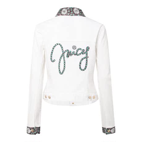 Juicy Couture 白色复古印花拼接女士长袖外套商品大图