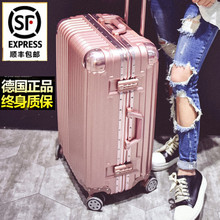 SGG铝框拉杆箱30寸万向轮22旅行箱男女32大容量玫瑰金行李箱26寸