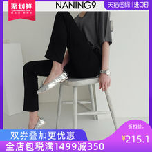 韩版 修身 显瘦高弹力小脚铅笔裤 女装 新款 2019秋装 NANING9韩国代购