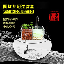 圆形鱼缸过滤器小型三合一上置过滤盒玻璃缸滴流盒瀑布式静音净水