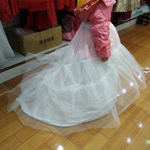 儿童衬裙拖尾裙撑两钢圈加硬纱童装 礼服专用松紧腰加绑带蓬蓬裙衬