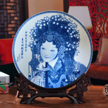 饰挂盘坐盘京剧戏曲 现代中式家居摆件装 饰盘 景德镇陶瓷玄关装