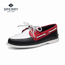 真皮时尚 斯佩里男鞋 低帮休闲鞋 秋季潮流拼色系带帆船鞋 Sperry