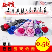 活动仿真花母亲节控塑盎疃礼物批發 单支玫瑰香皂肥皂花创意促销