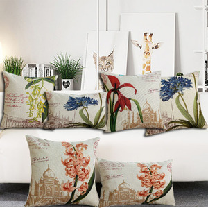 棉麻沙发长方形大靠枕抱枕套