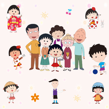 樱桃小丸子墙贴装饰壁画儿童卡通动画自粘防水玻璃贴纸PVC可移除