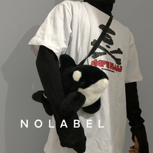 自制可爱毛绒虎鲸包2018新款 NOLABEL 百搭迷你手机包布偶包男女