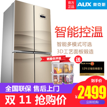 对开门 家用冰箱多门冰箱超薄 四开门冰箱 奥克斯 406AD4 BCD AUX