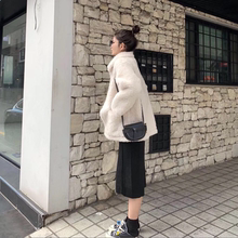 东大门圈圈羊羔毛毛绒外套女冬加厚2018新款小短款皮毛一体毛茸茸