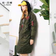 羽绒服女士中长款韩版拉夏贝尔拉贝缇2017冬季新款过膝外套加厚潮图片