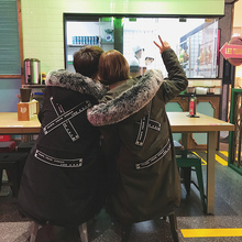 棉衣外套大袄冬天中长款 戴帽加厚长袄带帽秒袄羽绒棉服土 冬季男士