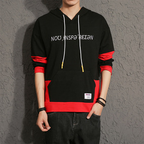 YG大学生男孩子春秋款卫衣套头连帽韩版大码