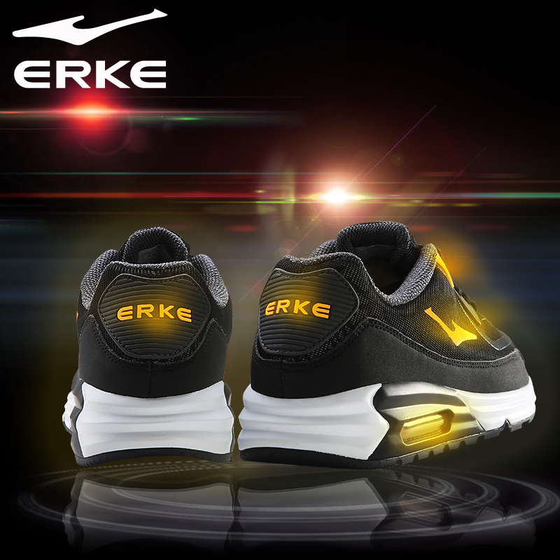 ERKE Sports Men's Shoes Glow in the Dark Leisure Men's Winter Running Students Travel Breathable Running Shoes Moisture Cushion Shoes