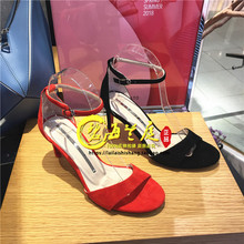 2018夏款 9O903 思加图简约羊绒皮细高跟女凉鞋 国内代购 专柜正品
