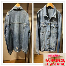 拉夏贝尔 2018秋季新品 韩版百搭宽松破洞牛仔外套上衣女20012440图片