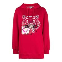 KENZO/高田贤三 女士红色棉质Jumping Tiger超大号连帽衫图片