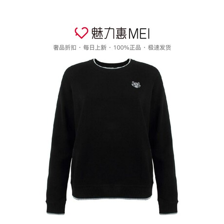 KENZO/高田贤三 女士黑色棉质圆领虎头图案长袖卫衣商品大图
