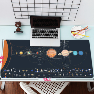 创意人类探索宇宙星球奥秘书桌垫黑色耐脏超大号写字垫鼠标垫定制