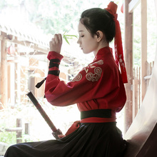 重回汉唐汉服情侣明曜日常非古装中国风刺绣交领齐腰襦裙男女同款