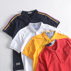 夏季简约纯棉ins翻领保罗短袖polo衫男日系潮流合体直筒青年半袖