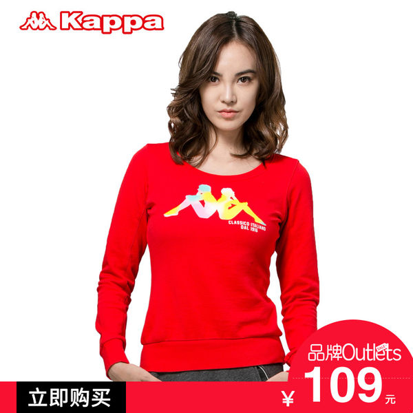 Kappa女套头衫 卫衣运动服 圆领休闲长袖上衣运动外套 |K0422WT01