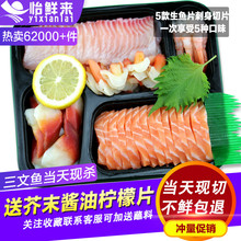 进口冰鲜三文鱼刺身中段刺身套餐鲷鱼片 新鲜生鱼片刺身拼盘500g