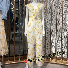 1ZY1061070 碎花荷叶领印花阔腿连体裤 新款 艾茵欧时力莱尔2019夏装