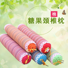 颈椎枕头成人保健枕单人脊椎修复护颈枕圆形糖果枕头荞麦皮枕芯