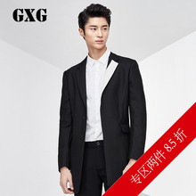 隐形单排扣门襟黑白领羊毛大衣 修身 春冬男士 长款 时尚 GXG大衣男装