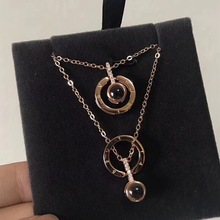 925纯银抖音同款项链爱的记忆项链100种我爱你一百种语言项链现货