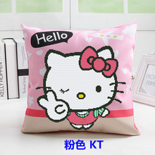 3D精准印花十字绣helloKitty抱枕KT猫卧室可爱卡通动漫套件 新款