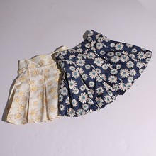 女装 夏季新品 百搭印花A字仿走光后带拉链小清新半身裙5X