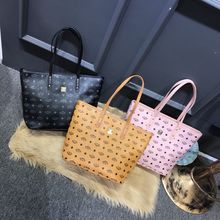 2018新款韩版时尚托特女包简约印花子母包购物袋大容量手提肩挎包