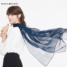 真丝纱巾围巾披肩百搭女长款 丝巾 MARJAKURKI玛丽亚古琦春夏季薄款