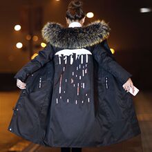 反季清仓羽绒中长款女装2018新款小个子外套白鸭绒真貉子毛领加厚图片
