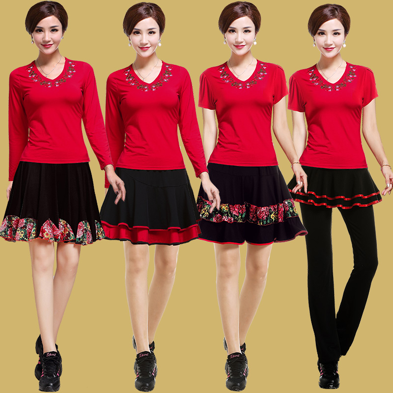 艳王2017广场舞服装新款套装裙裤女秋冬季长