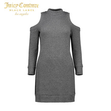 Juicy Couture女士个性百搭露肩修身针织毛衣连衣裙包臀裙图片