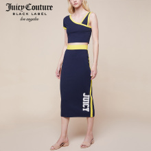 Juicy Couture2018新款JUICY LOGO图案装饰简约百搭中长款半身裙图片