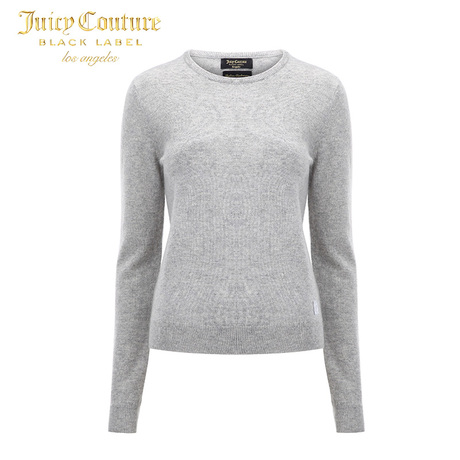 【现货】Juicy Couture圆领长袖100%意大利羊绒纯色套头针织毛衣商品大图