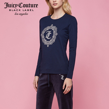 Juicy Couture2018新款经典JC字母图案钉珠装饰圆领长袖T恤图片