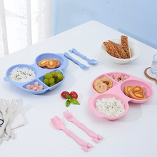 卡通汽车早餐盘子碗小孩餐盘耐摔环保幼儿园宝宝饭碗 儿童餐具套装