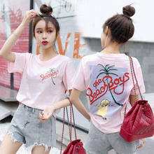t恤女夏潮上衣欧货大版体桖洋气 超火cec粉色短袖 新款 2019流行女装