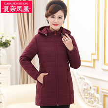 中年妈妈冬装棉衣外套中长款大码棉袄女40岁中老年羽绒棉服女新款图片