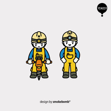 smokebomblab kids 儿童创意纹身贴 认知 日本施工工人组合