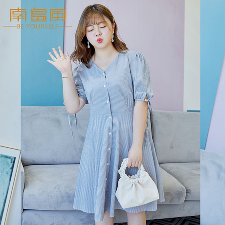 大码女装夏季2018新款腰粗遮肚子连衣裙洋气微胖mm仙裙200斤减龄商品大图