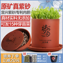 原矿紫砂 配麦饭石豆芽罐梦田园发黄豆生豆芽机家用全自动正品