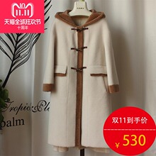 入秋羊毛大衣中长款2018秋冬新款羊剪绒连帽宽松显瘦皮草外套女装图片