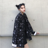 改良唐装 复古bf汉字暗黑立领盘扣长袖 春秋韩版 外套情侣上衣女学生